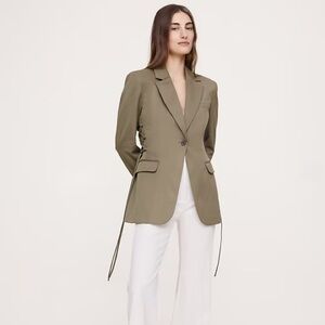 Banana Republic Olive Tailored Single-Button Blazer